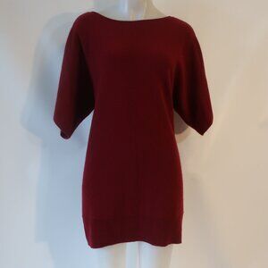 Womens White + Warren Burgundy 100% Cashmere Zipper Sleeves Sweaters L